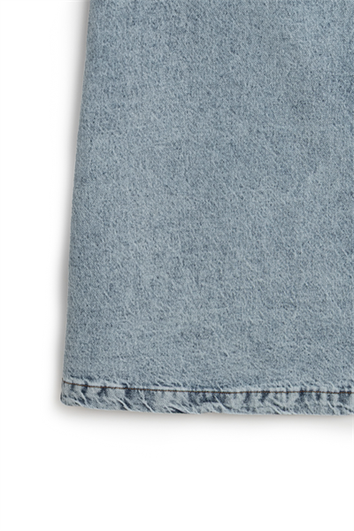 Uzun Çan Denim Etek Buz Mavi