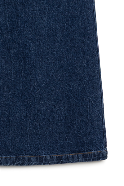 Uzun Çan Denim Etek Mavi