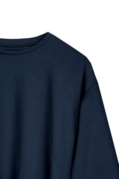 Uzun Sweat Elbise Lacivert