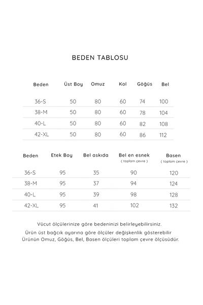 Yan Bağcıklı Etekli Takım Vizon