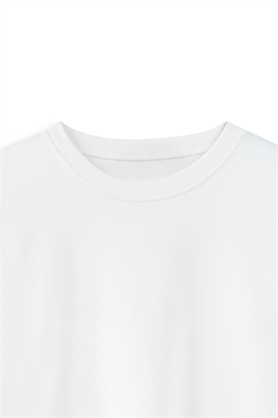 Yanı Bağcıklı Sweat Beyaz