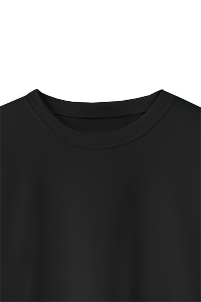 Yanı Bağcıklı Sweat Siyah