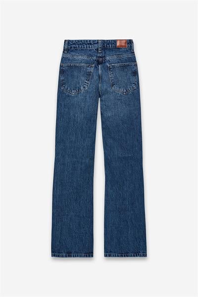 Yüksek Bel Flare Koyu Mavi Jean