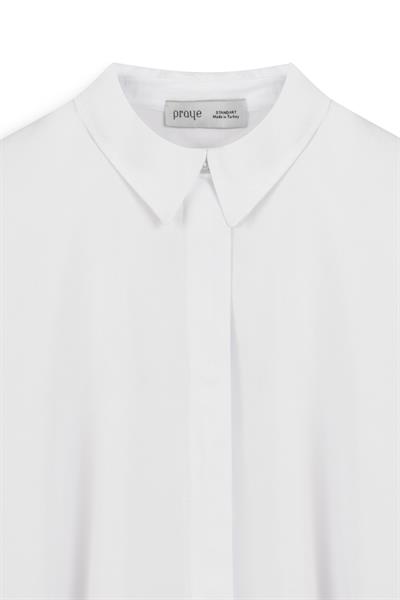 Yumuşak Dokulu Oversize Gömlek Beyaz