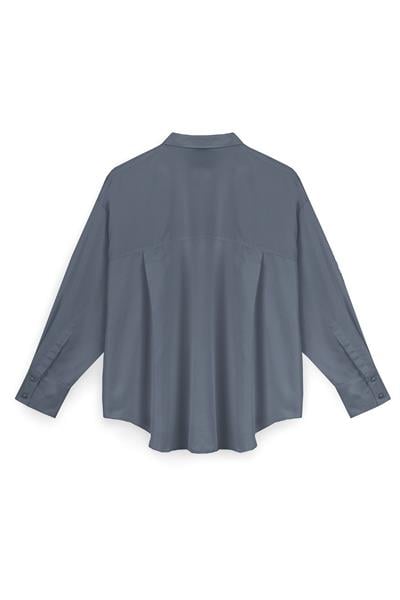 Yumuşak Dokulu Oversize Gömlek Gri