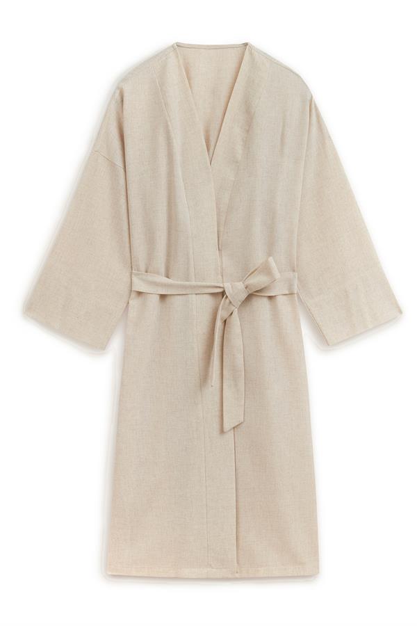 Uzun Ham Keten Kimono