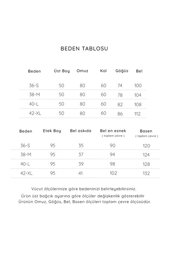 Yan Bağcıklı Etekli Takım Taş
