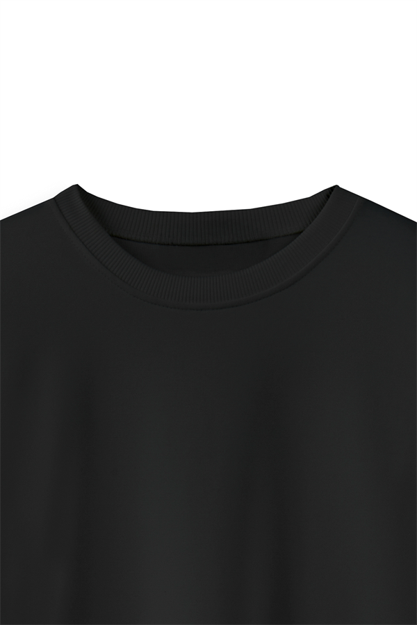 Yanı Bağcıklı Sweat Siyah