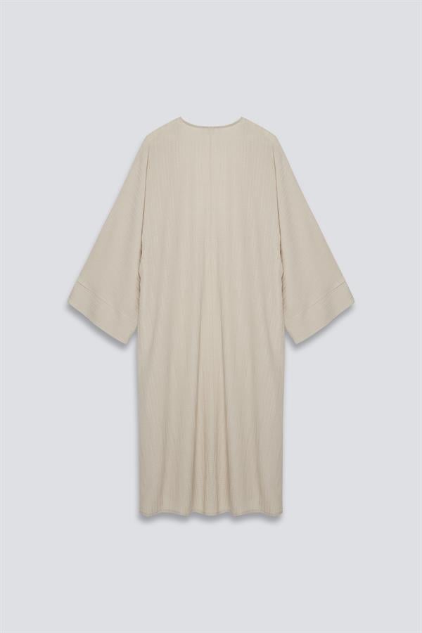 Yanı Yırtmaçlı Uzun Kimono Takım Taş