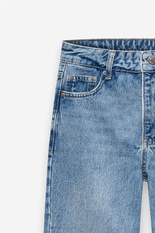 Yüksek Bel Flare Mavi Jean