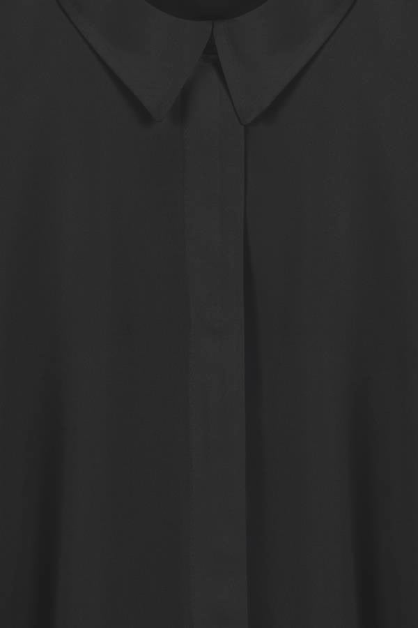 Yumuşak Dokulu Oversize Gömlek Siyah