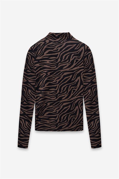 Zebra Desenli Body Kahve