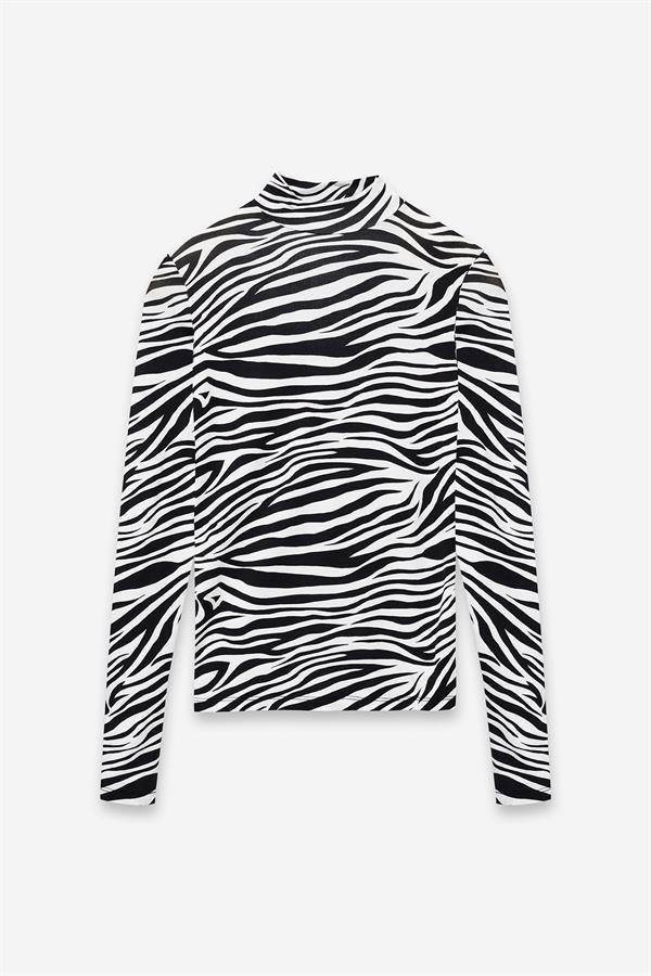 Zebra Desenli Body Siyah