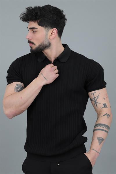 Apaç Yaka Örgü Triko Tişört JRX 5003_30495