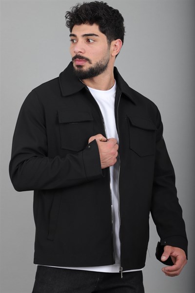Bez Ayağı Dokuma Yakalı Kapaklı Mevsimlik Mont PLDP 3035_60397