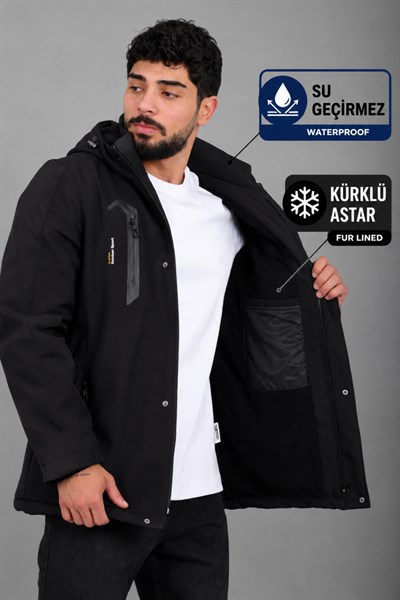 Su ve Rüzgar Geçirmez Outdoor Softshell Kışlık Mont PLDP 3014_50510