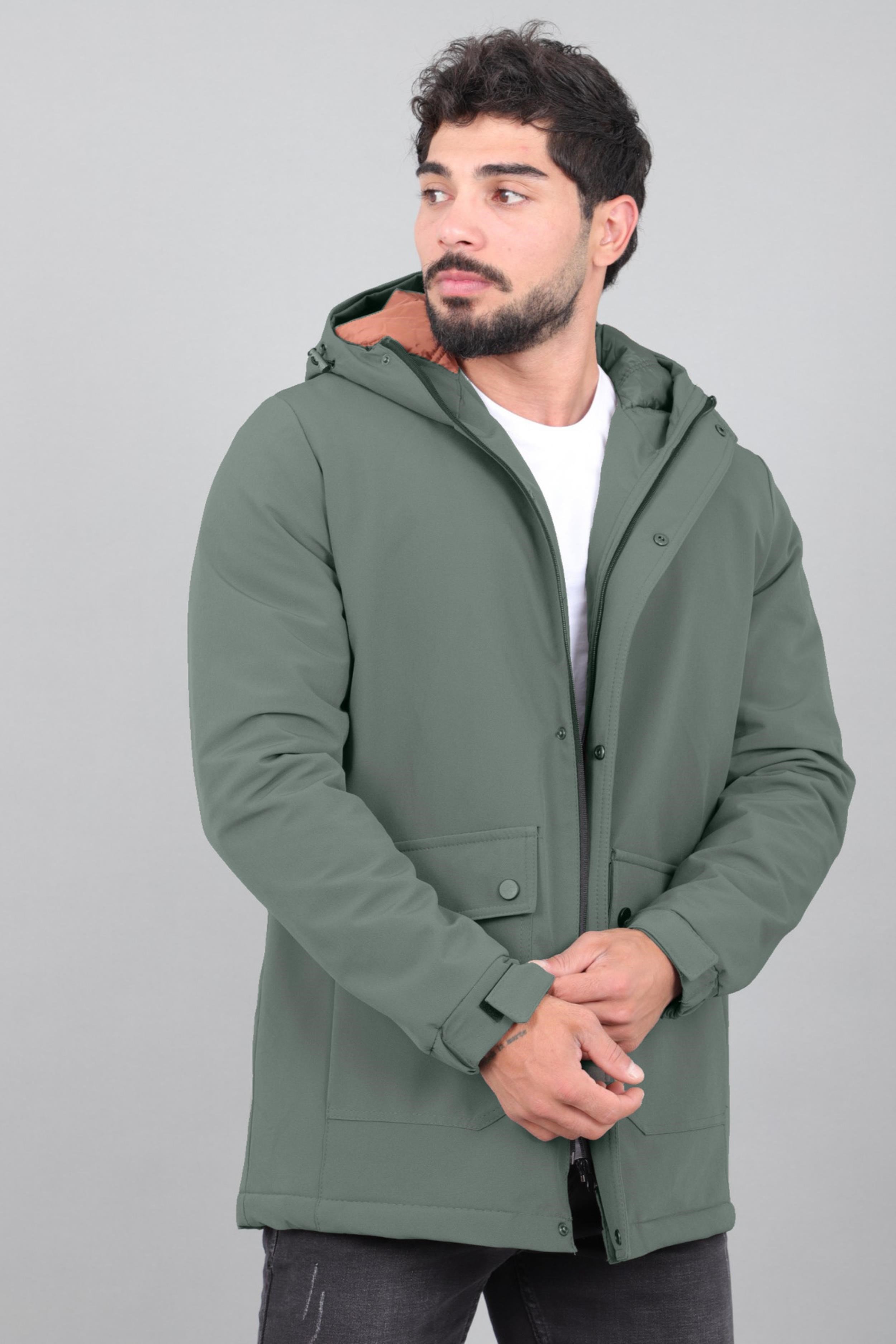 Kapitoneli Torba Cep Sabit Kapüşon Kışlık Mont PLDP 3039_50527
