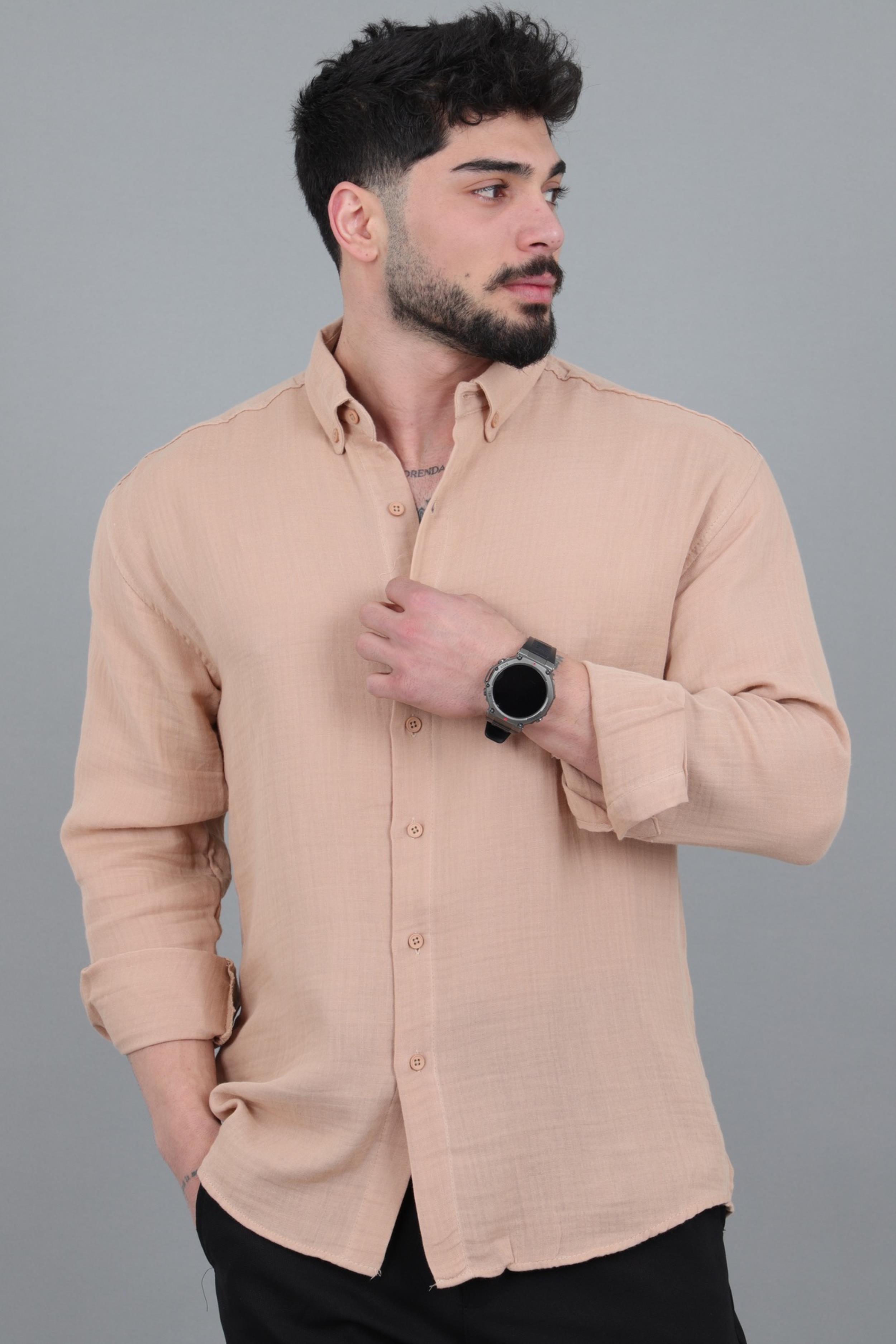 Oversize Müslin Yazlık Uzun Kol Gömlek MRS 202_40417