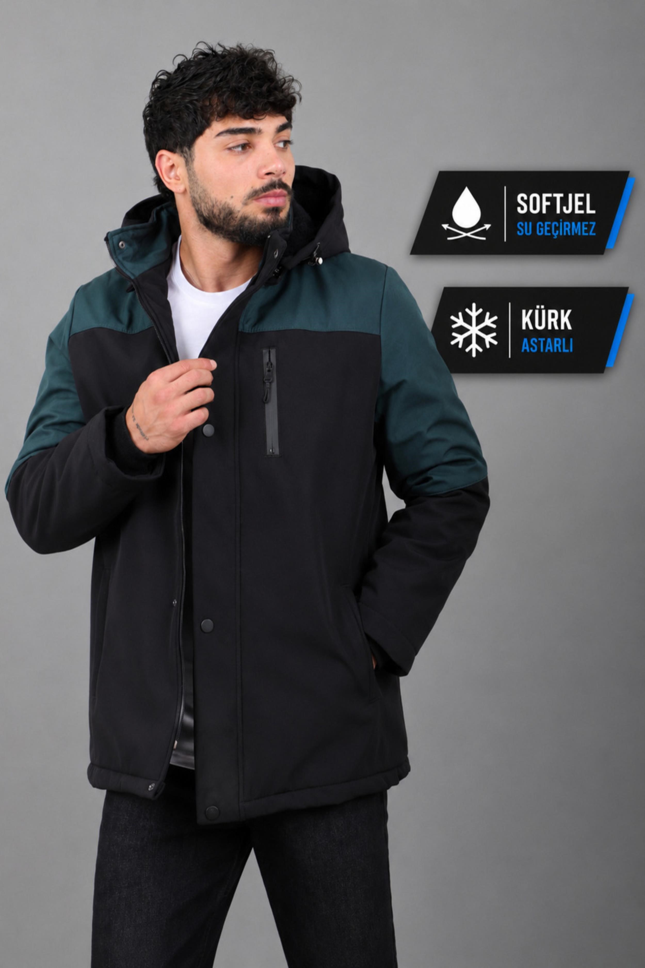 Parçalı Outdoor Softshell Kışlık Mont PLDP 3038