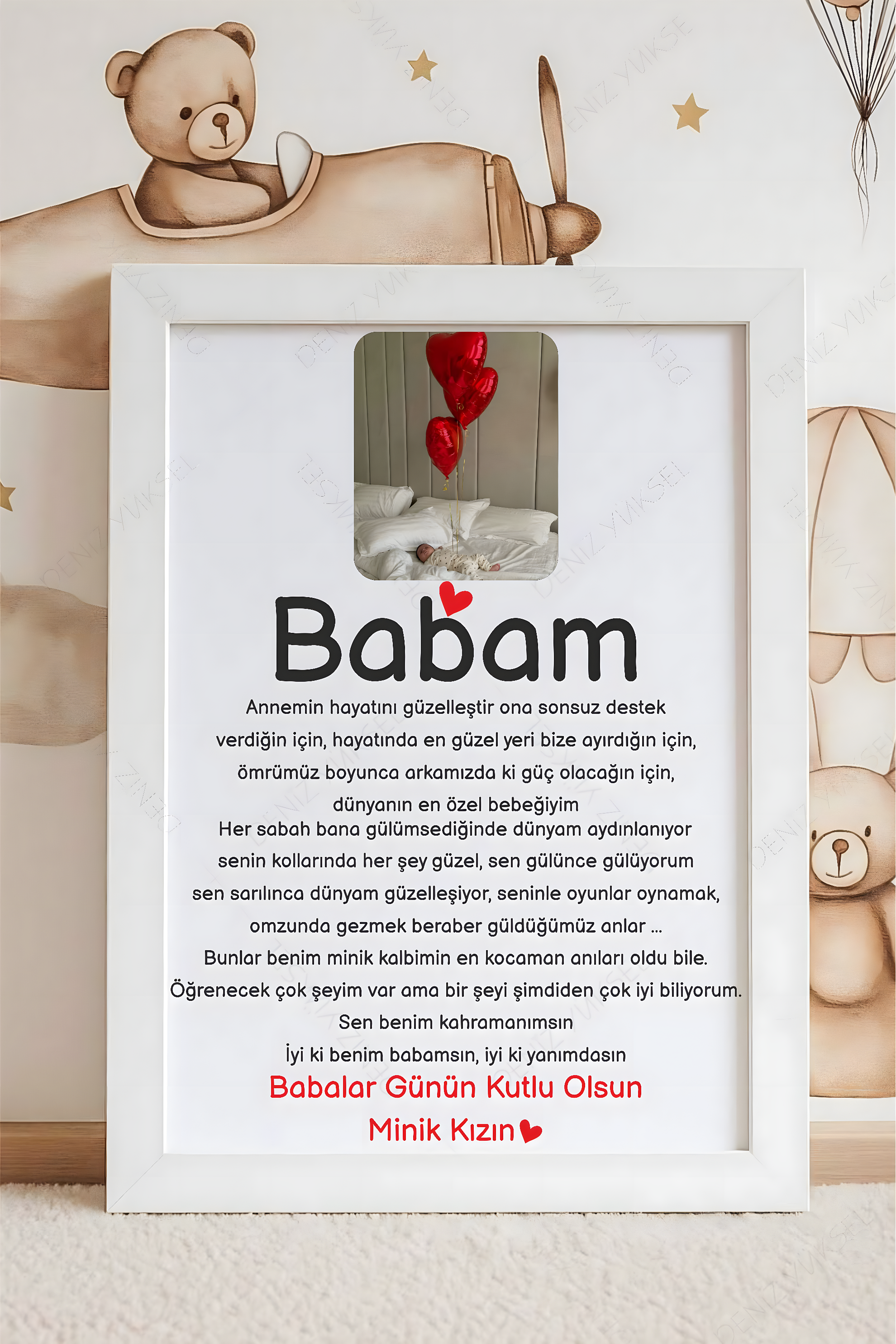 Sen Gülünce Gülüyorum Babam Anı Çerçevesi