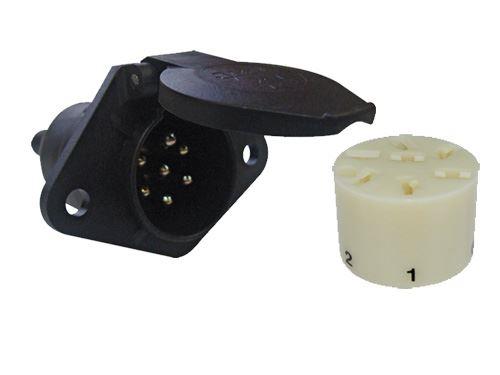 7LI N TİPİ PLASTİK TIR RÖMORK PRIZI DİŞİ TEMINALLI VE KONNEKTÖRLÜ YEDILI