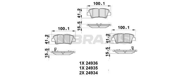ARKA FREN BALATASI HYUNDAI ACCENT BLUE 11-> ELANTRA 11-> I40 11-> I30 11-> OPTIMA 11-15 RIO 11-> CEED 11-> SOUL 14->  SPORTAGE 16-> SSANGYONG TIVOLI KORANDO XLV 15-> SONATA 07-10 TUCSON 08-10 I20 15-> TUCSON 2015->