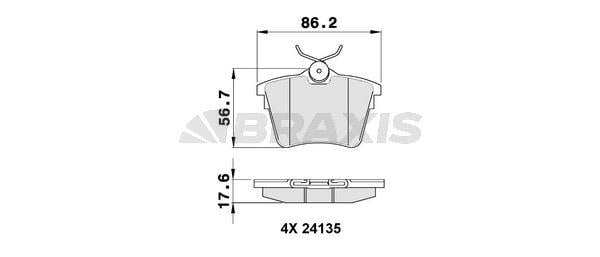 ARKA FREN BALATASI P407 04> C5 III 09> 1.6HDI 110 FAP 1.8 2.0 2.0 HDI 135 FAP 2.2 3.0