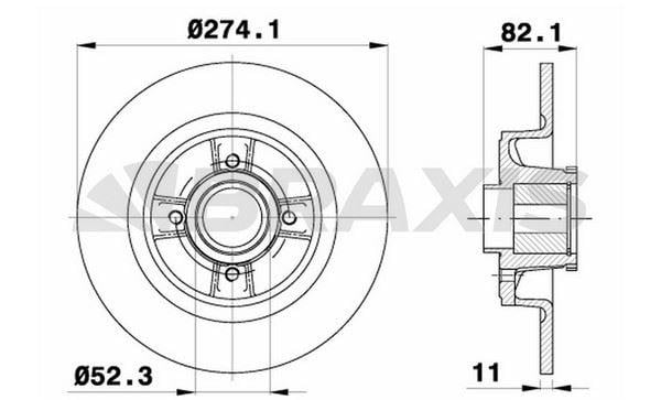 ARKA FREN DISK AYNASI(DISKI) RENAULT MEGANE I SCENIC II 1.4 / 1.6 / 1.8 / 1.9 / 2.0 ABSLI RULMANLI