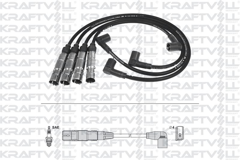 BUJI KABLOSU BORA-GOLF IV-PASSAT-POLO 1,6/2,0 8V 00-> (SILIKON KABLO)