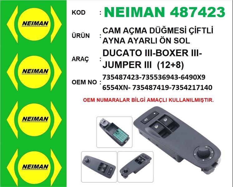 CAM AÇMA DÜĞMESİ ÇİFTLİ AYNA AYARLI ÖN SOL DUCATO III-BOXER III-JUMPER III (12+8)