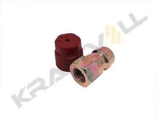 DÜZ ADAPTÖR YÜKSEK BASINÇ KIRMIZI KAPAKLI  R134a 1/4'' x 13mm (5 ADET)