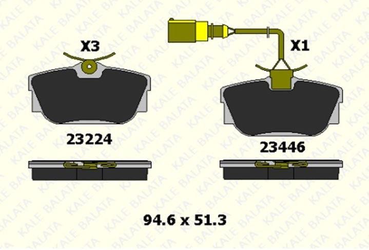 FREN BALATASI ARKA VOLKSWAGEN (L.COMM.)TRANSPORTER 2.5T4 23224 173 25 ANS KD13