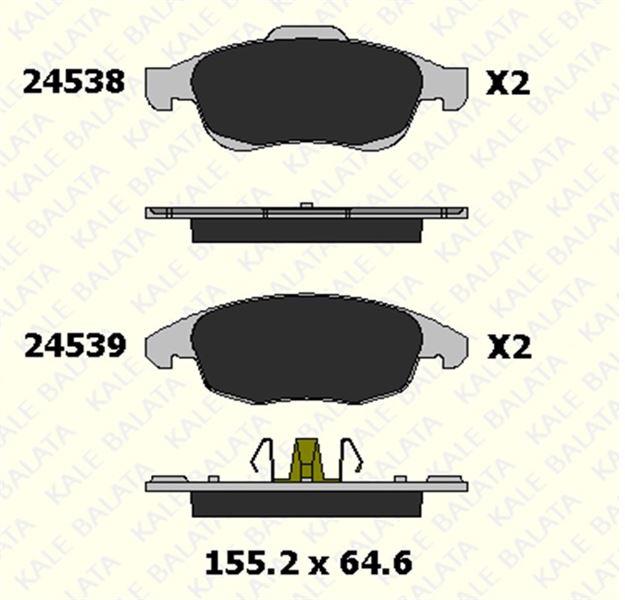FREN BALATASI ÖN CITROEN BERLINGO PANELVAN PLATFORM ŞASİ C4 GRAND PİCASSO C4 II C4 PİCASSO I DS4 DS5 24538 180 05 ANS KD13 2453818005ANSKD13