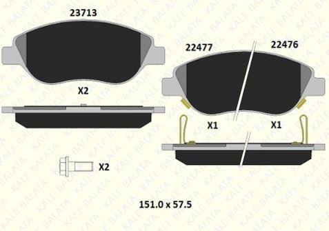 FREN BALATASI ÖN FIAT EGEA HATCHBACK SEDAN SW 22476 194 05 ANS KD13 2247619405ANSKD13