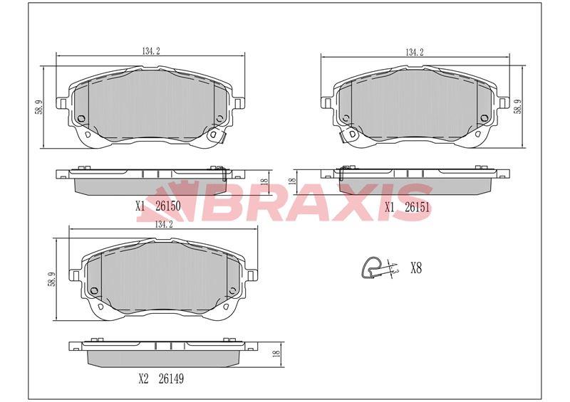 FREN BALATASI ON TOYOTA COROLLA 1.6 BENZINLI - 1.8 HIBRIT 2019-> YARIS CROSS 2019->