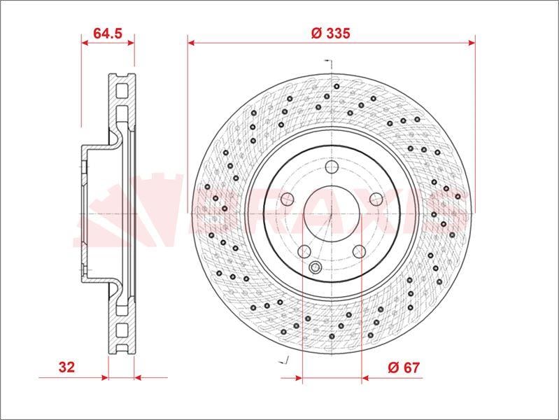 FREN DISKI ON S-CLASS W221 05>13 C216 06>13