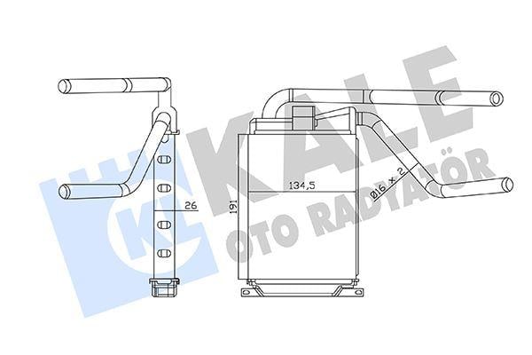 KALORİFER RADYATÖRÜ DAEWOO NEXIA 08=> BORULU [BRAZING AL/AL] [191X134.5X26]