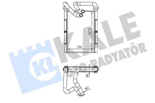 KALORİFER RADYATÖRÜ TOYOTA YARIS YARIS VERSO 1.0 1.3 1.5 1.4D-4D 00<15 BORULU [BRAZING AL/AL] [134X207.5X26]