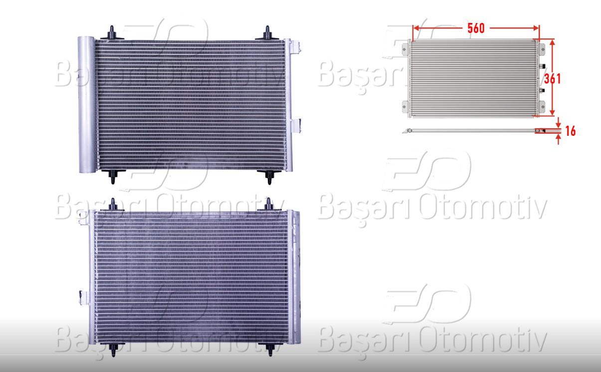 KLIMA RADYATORU 560X361X16 PEUGEOT307 1.4 16V. 1.6 16V 04>