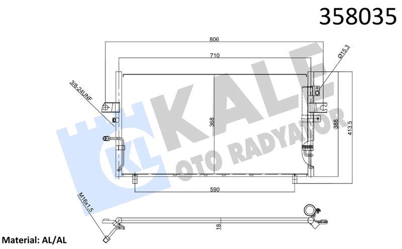 KLİMA RADYATÖRÜ NISSAN MAXIMA / MAXIMA QX IV CEFIR O II 2.0 3.0 98<01 AT/MT KURUTUCU İLE BRAZING AL/AL 710×368×18 AL/AL 710×368×18