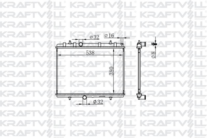 MOTOR SU RADYATORU P307 YM P3008 RCZ PARTNER TEPE BERLINGO III P308 P500 (380*538*16) BRAZING (MT)