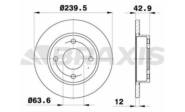 ON FREN AYNASI FIESTA III / IV 89>000 FORD KA 96>00 MAZDA 121 III 96>03 OLCU : (240 X 12 * 4B)