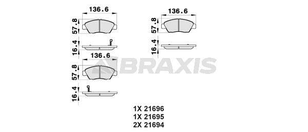 ON FREN BALATA HONDA CIVIC 1.6 1992-2000 CRX 91-> CRZ 10->