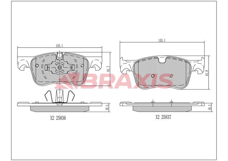 ON FREN BALATASI PARTNER PRIFTER 18> / C4 PICASSO 13> SPACETOURER 18> / COMBO E 18> TOYOTA PROACECITY 19> (KULLANILDIGI DISK CAPI: 283, KALINLIK:26)