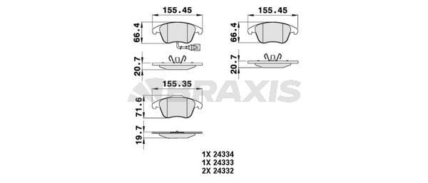 ON FREN BALATASI TIGUAN 07>18 PASSAT 13> ALHAMBRA 10> Q3 11>18