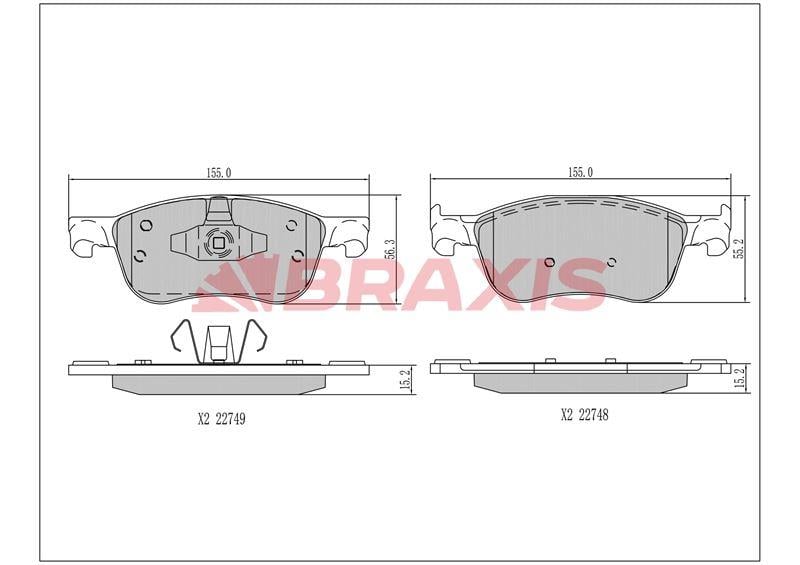 ON FREN BALATASI YENI KASA FIESTA 17> 1.0 ECO BOOST, 1.1, 1.5 ST ECO BOOST, 1.5 TDCI