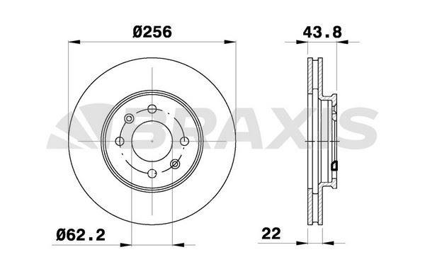 ON FREN DISK AYNASI HAVALI HYUNDAI ACCENT BLUE 1.4 BENZINLI 1.6 CRDI 2011-> KIA RIO 1.2 1.4 BENZINLI 1.4 DIZEL 2011-> 256 MM