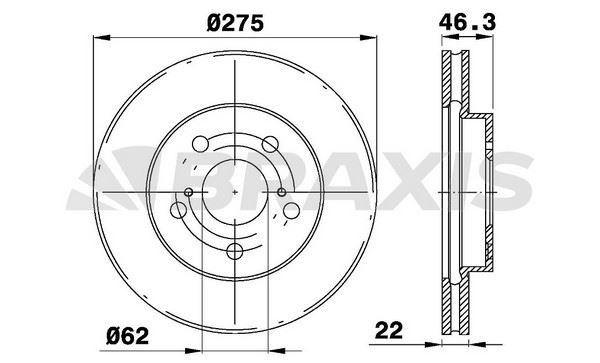 ON FREN DISKI (AYNASI) HAVALI TOYOTA AURIS COROLLA 2007-2012 (275X5)