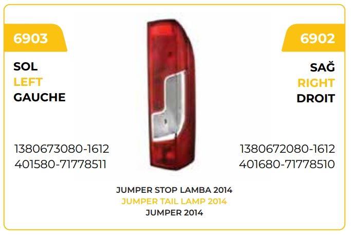 STOP LAMBASI FİAT DUCATO BOXER JUMPER SOL 2014 -->
