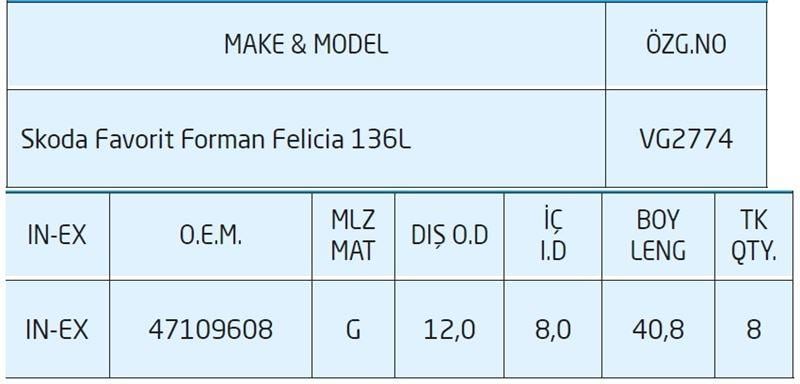 SUBAP GAYDI PİK SKODA FAVORİT FORMAN FELİCİA 136L